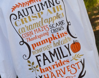Fall Monogram Personalized Womens Shirt/Monogram Ladies Fall Subway Art Shirt/Personalized Women's Fall Shirt