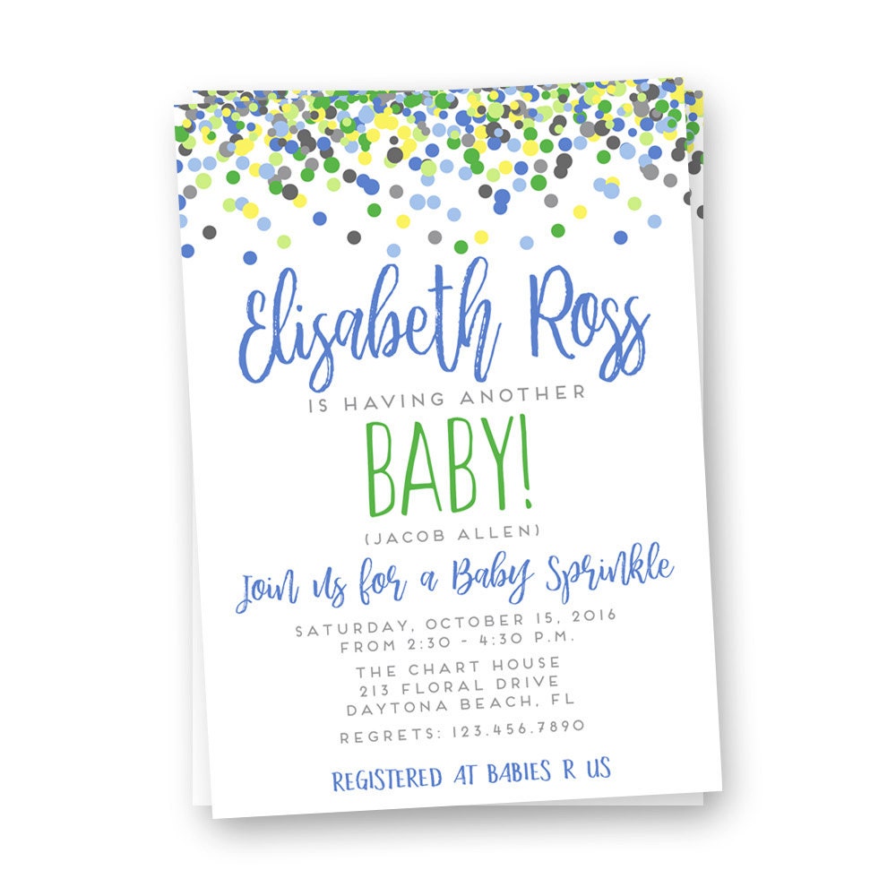 Sprinkle Shower Invitations Boy 10