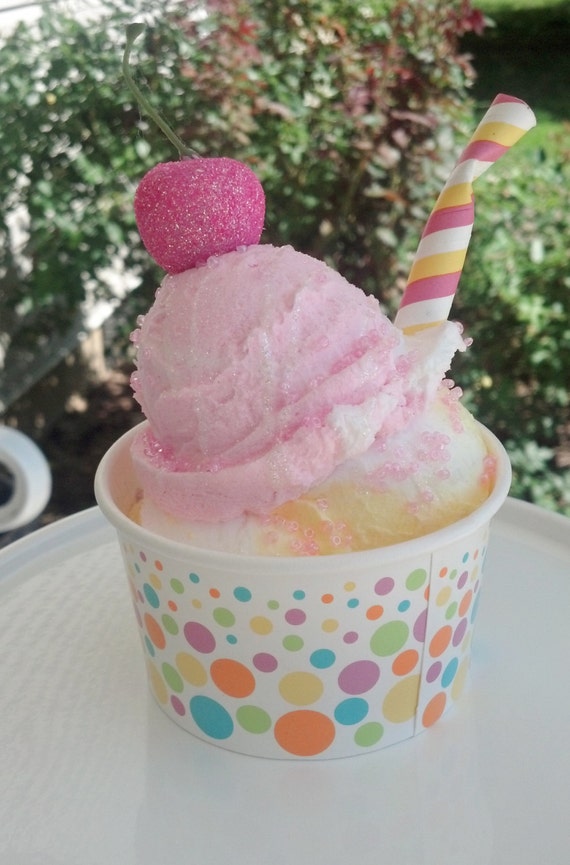 Pink Lemonade Fake Ice Cream Scoops in by FakeCupcakeCreations