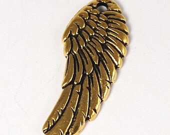 TierraCast Antique Gold Angel Wing Charm