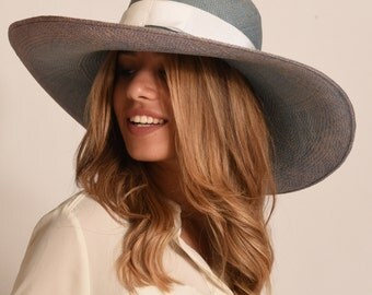 custom Panama large brim sun hat / Summer straw Hat for Women / hat for large head U.K. / Wide Brim Summer Hat /