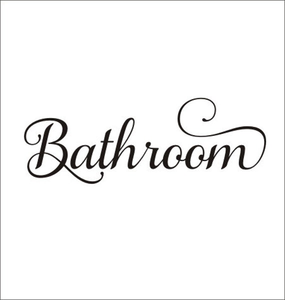 Bathroom Decal Wall Decal Door Decal Bathroom Restroom Vinyl