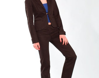 Black cotton suit Maska // 90s // M size