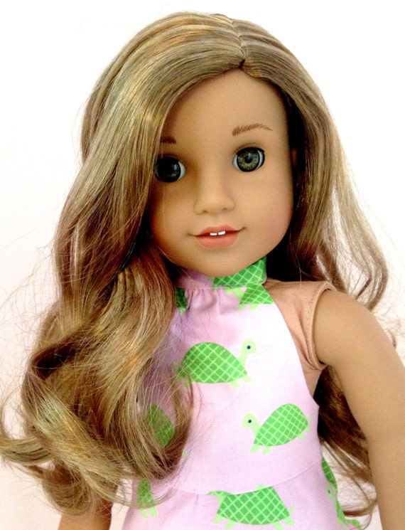 REDUCEDAmerican Girl Clothes Pink Turtle Halter by SewedHerMind