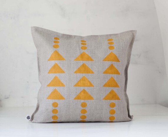Linen pillow, throw pillows, triangle print, tribal print pillow, kids throw pillow, pillow covers, sofa pillows, pillowcase, graphic design