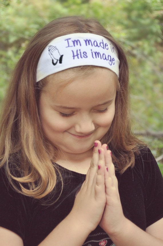Embroidered Headband Christian Headband Children's