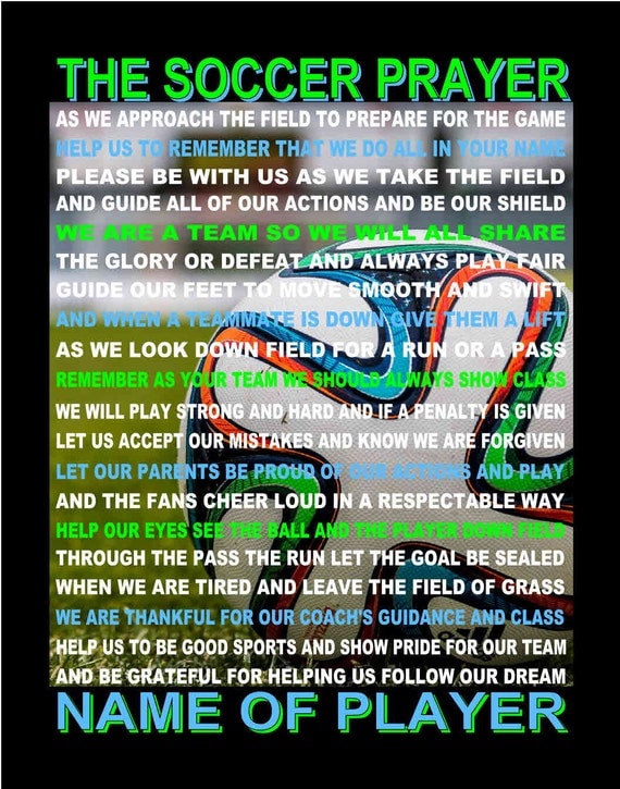 The Soccer Prayer with ball personalized Soccer prayer