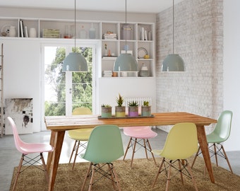 Flash Sale! Custom Handmade Minimalist Eco Recycled Solid Timber Modern Retro Mid Century 8 Seater 2m Wooden Rustic Dining Table in Natural
