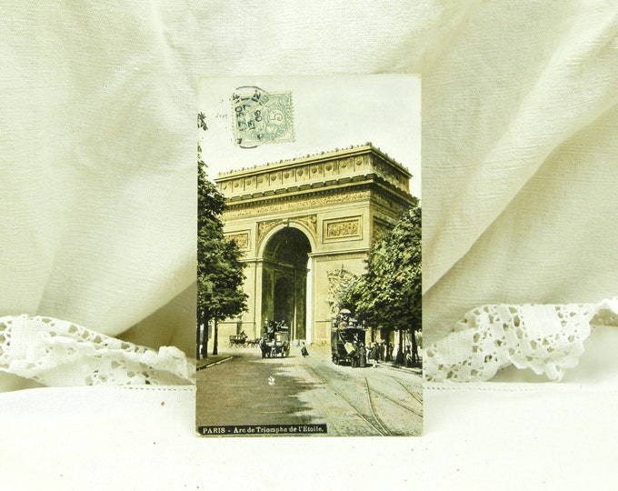 Antique French Postcard, Arch de Triomphe Posted in 1906 / French Vintage Decor/ Parisian Decor / Paris / Shabby ChateauChic/ French Vintage