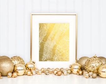 New York City Map, Gold Foil Map™, Map Print, New York Print, Gold Foil Print, NYC Map, Gift for Traveler, New York Map, Foil-Pressed Map