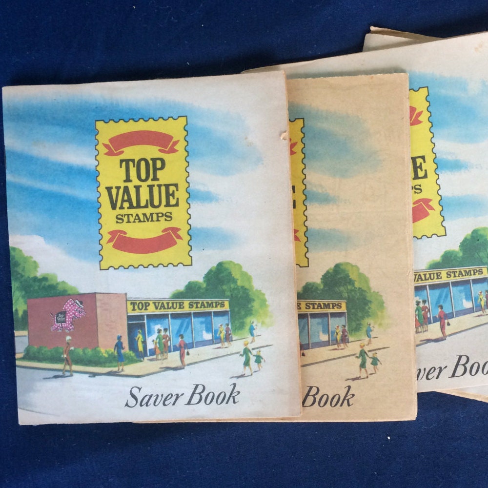Vintage 5 Top Value Stamps Saver Books Golden Guarantee