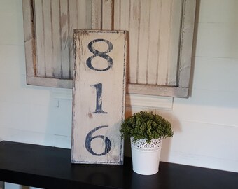 Vintage look Personalized Address plaque/Front porch/Garden/custom address sign