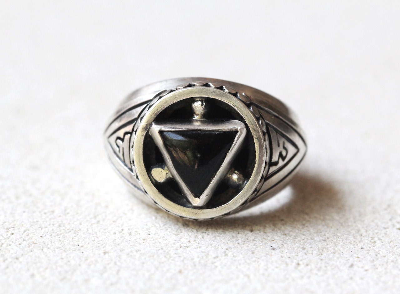 Mens Ring Solid 925 Sterling Silver Ring Onys Ring for Men