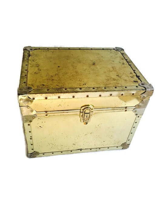 Iconic Vintage Brass Trunk Original Hardware Cedar Lined