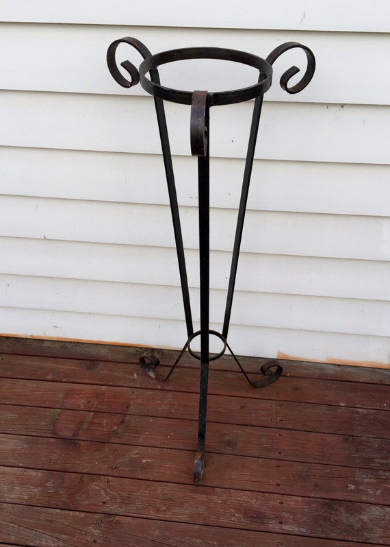 wrought iron black plant holder