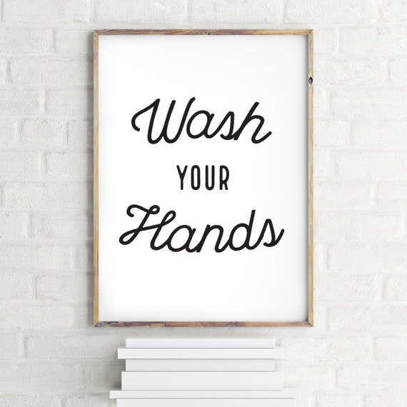 Wash Your Hands Bathroom Wall Art Bathroom Wall Decor