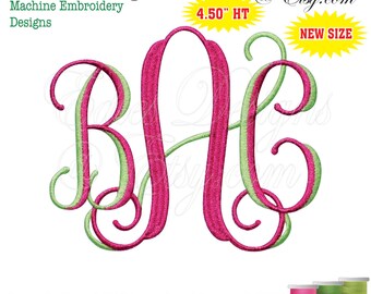 Vine Monograms 2 Color Machine Embroidery Designs Monogram Fonts BX Format Digital Download