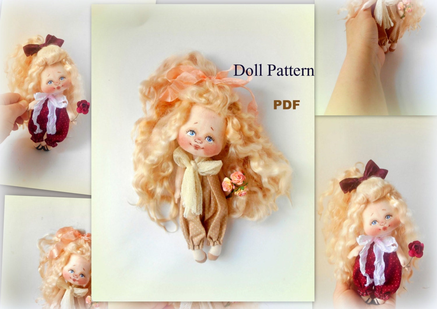 Soft Doll PATTERN PDF Cloth Doll Pattern Digital Download