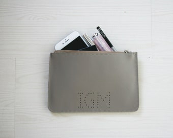 Monogram Clutch. Personalized Womens Pouch. Leather Monogram Pouch. Personalized Womens. Clutches Personalised. Monogram Pouch