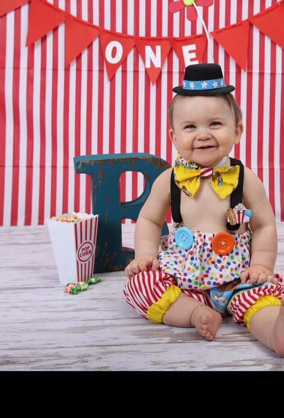 Boys Circus Baby Clown Costume Boys 1st BirthdayBoys