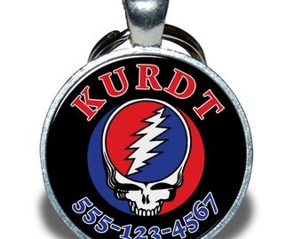 Pet ID Tag - Grateful Dead Skull, black *Inspired*