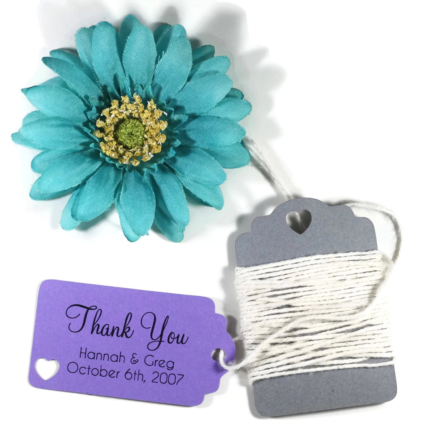 Small Purple Wedding Favor Tags Set of 20 Personalized