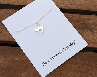Cat necklace, cat lover gift, cat jewellery, cat gift, silver cat necklace, birthday gift, cat lover necklace, kitten necklace, cat jewelry