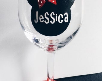 Personalized mini mouse 20 oz wine glass