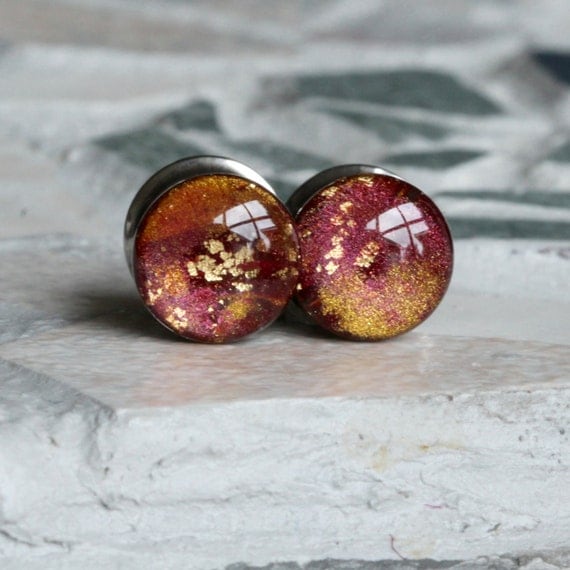 0 Gauge Size 0 plugs Polymer Clay Plugs Ear Gauges Plug