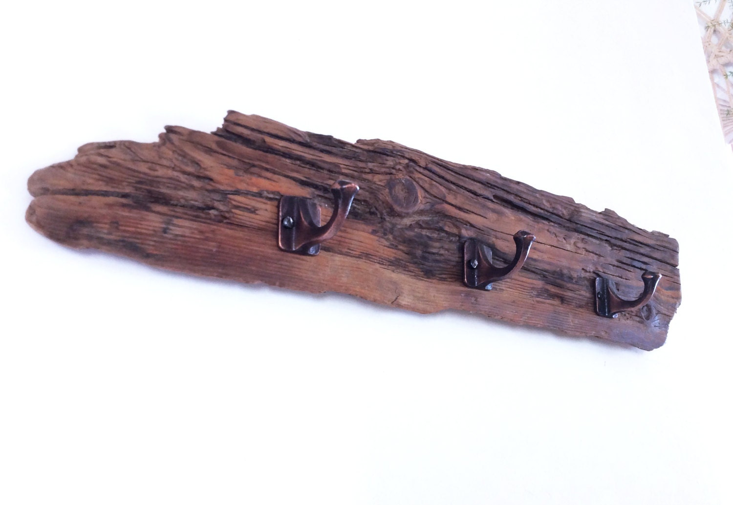 Driftwood Beach Coat Rack made with 3 cast iron by ...