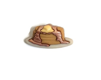 Pancake Pin Earrings Button Brunch Breakfast Food Jewelry Tie Pin Coat Purse Flair