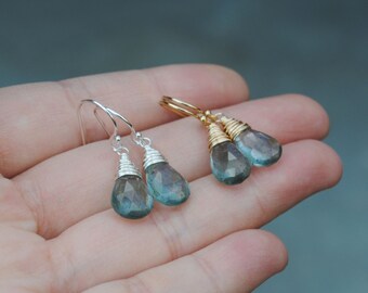 Moss Aquamarine Earrings, Aquamarine Earrings, March Birthstone Earrings, Aquamarine Jewelry