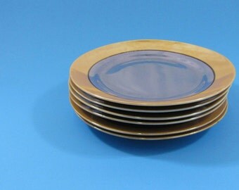 Vintage Lusterware Plates Set of 6 Made in Japan