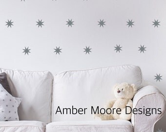 Star Burst Wall Decals - Nursery Wall Decals- Star Burst Decals - Starburst - Geometric Wall Decals - Star Decals - Star Burst Wall Decals