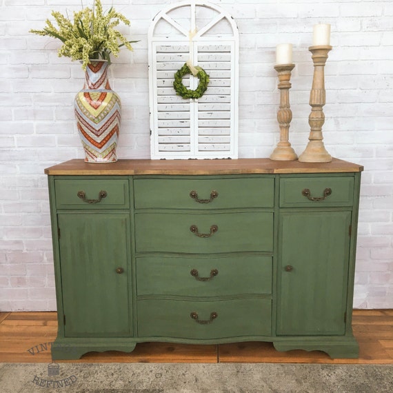 AVAILABLE: Green Painted Buffet