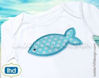 Fish Applique Design -- Fish Embroidery Design -- Summer Applique Design WA021A