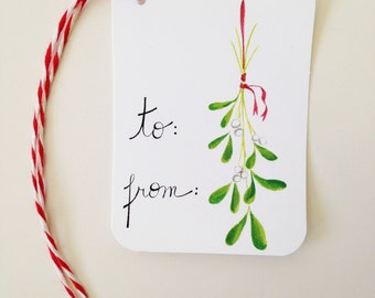 Christmas Gift Tags // Mistletoe Gift Tags // Holiday Gift Tags