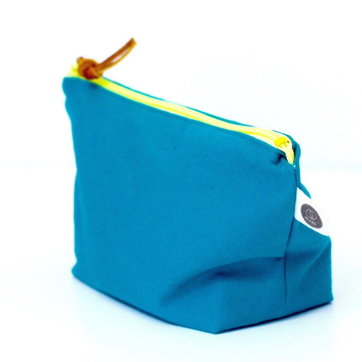 neon zipper canvas pouch. cosmetic bag. small zipper pouch.