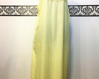 1960's Yellow Cotton Plus Size Nightgown by Katz, Plus Size 22W, 24W, 2X, Vintage Cotton Pajamas, Bohemian PJs, Vintage 60's Night Dress
