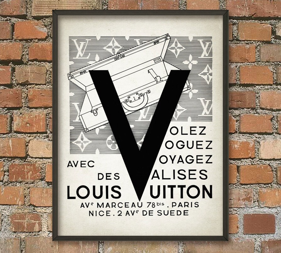 Louis Vuitton Vintage Suitcase Ad Wall Art Print Antique
