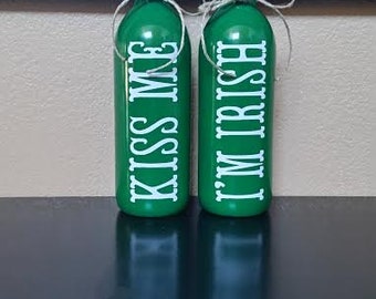 St. Patrick's Day Wine Bottle - St. Patrick's Day Decor - Irish - Wine Decor - Kiss Me I'm Irish - Wine Bottle Decor - Wine Gift