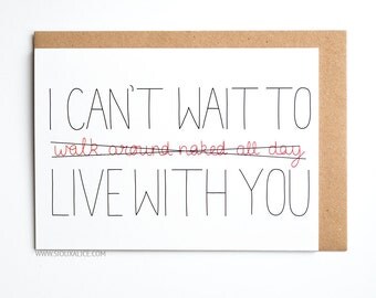New home card, funny moving out I cant wait to live with you love card I love you congratulations moving home house cards for him her