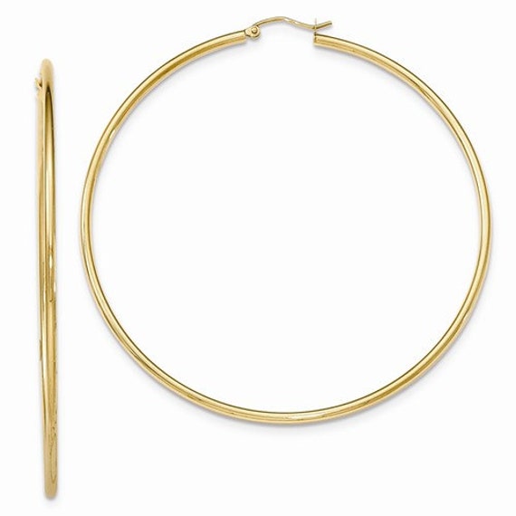 14K Yellow Gold Classic Lightweight Extra Large Hoop Earrings