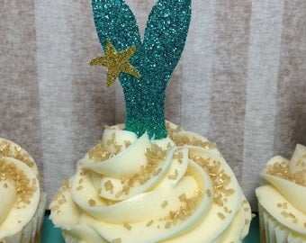Mermaid Tail Cupcake Toppers | Mermaid Party Decor | Mermaid Birthday | Under the Sea