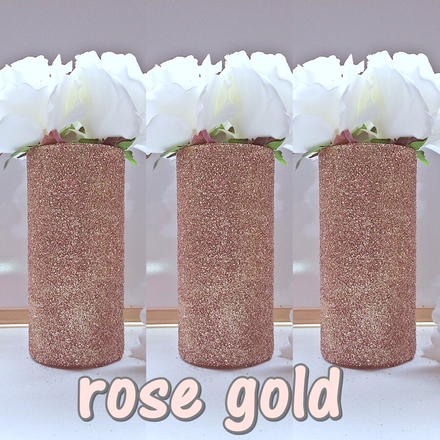 3 Glass Vases Rose Gold Vases Wedding by EverydayDesignEvents