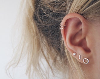 Mismatched Earring Set - Mix and Match Silver Studs - Sterling Silver Earring Set - Simple Minimal Jewellery - Stud Earrings