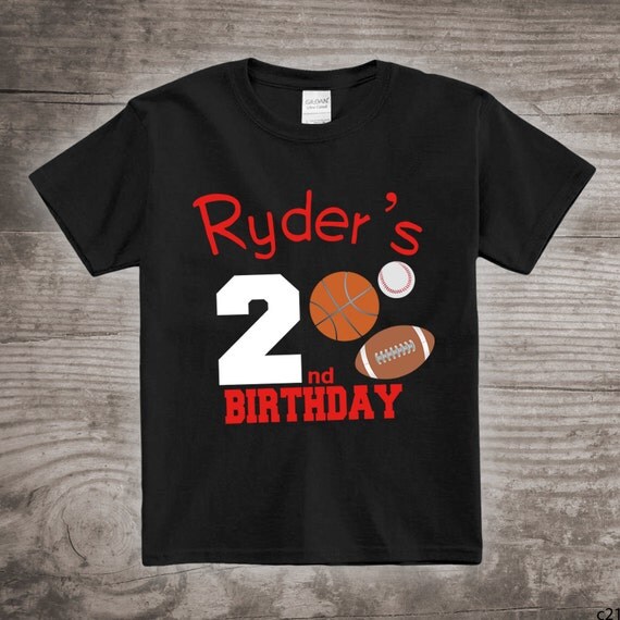 Sports birthday themed tshirt 2nd birthday Football by StoykoTs