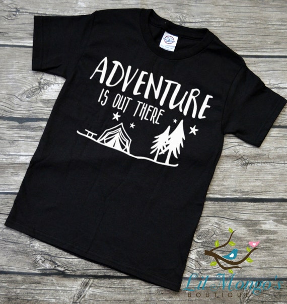 Adventure Is Out there Youth Vinyl Graphic Camping T-Shirt