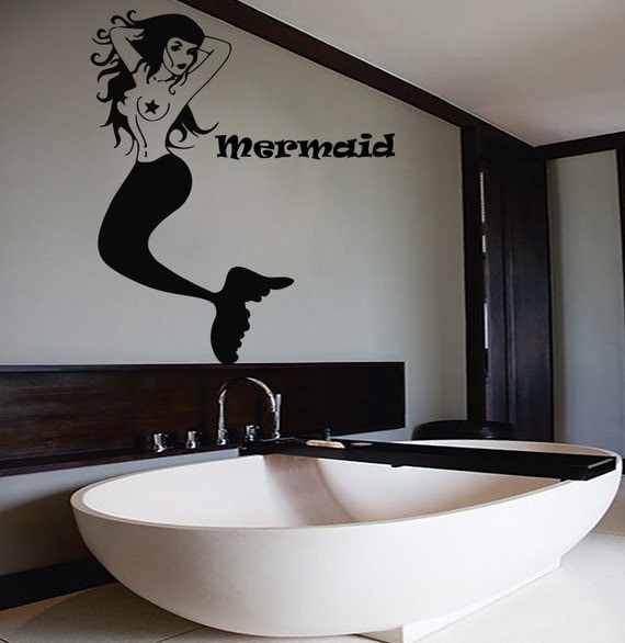 Mermaid Wall Decals Vinyl Decal Sticker Bathroom by CozyDecal