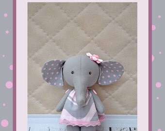 elephant pdf pattern, PDF Plush elephant, stuffed elephant, Soft Animal, Animal toy, сloth toy